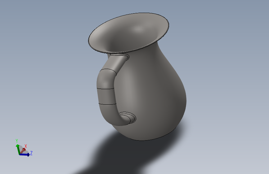 具有复杂曲面的3D杯子模型-SW-