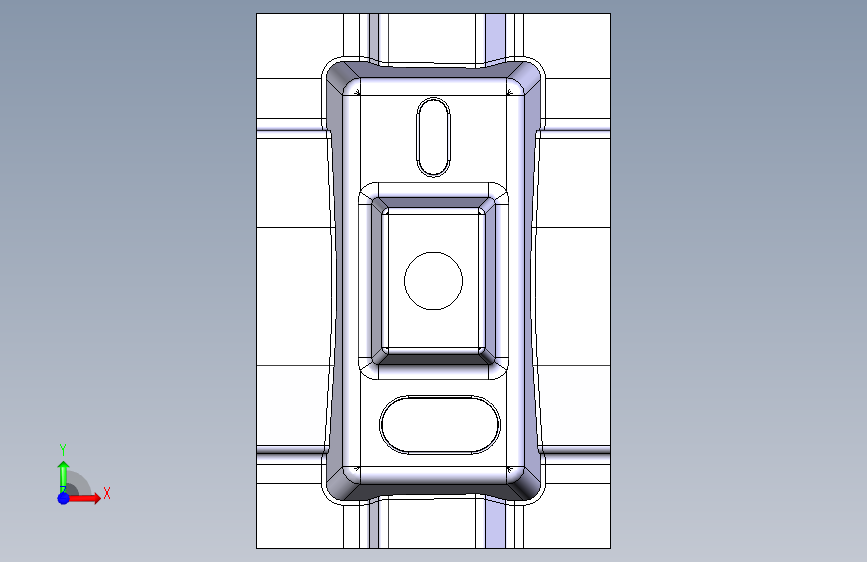 具有高强度的芯和腔-CATIA- 正面视图