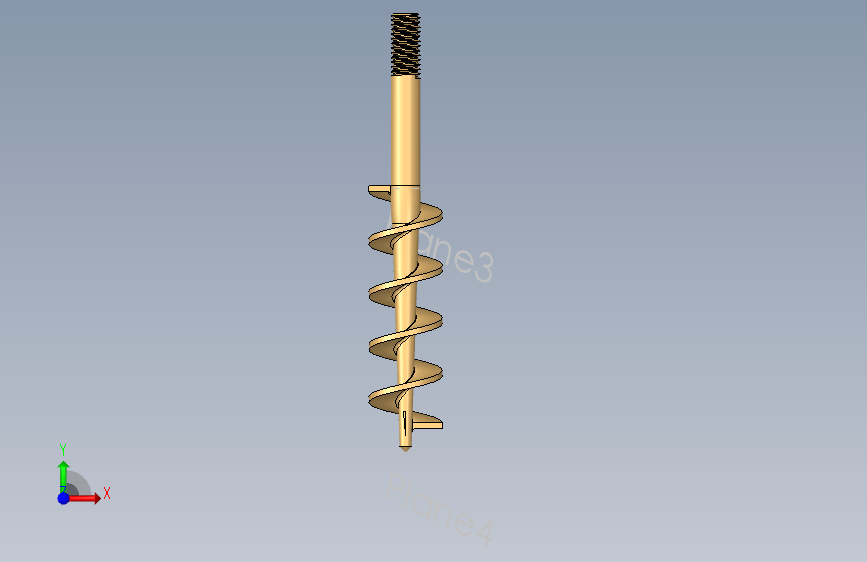 具有螺旋形的Solidworks设计-SW- 正面视图