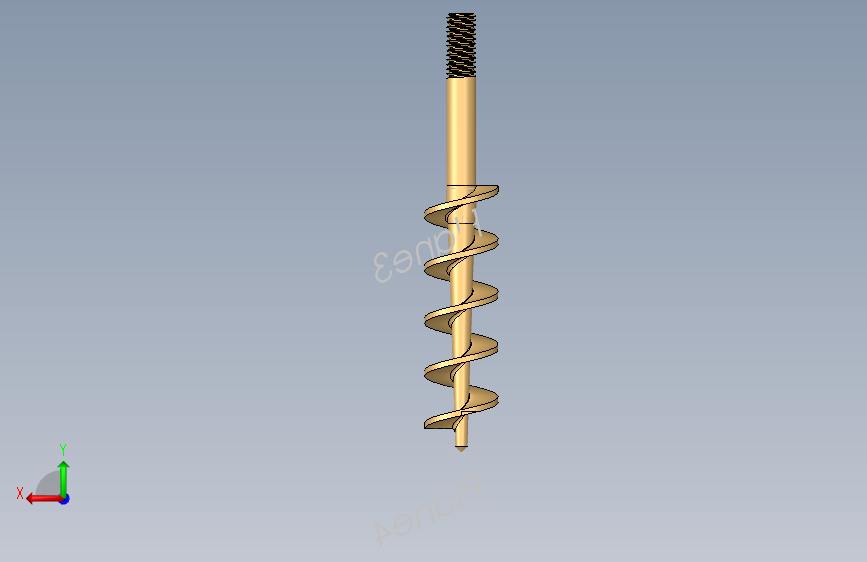 具有螺旋形的Solidworks设计-SW- 背面视图