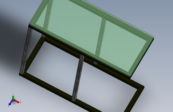 具有透明玻璃台面的Solidworks装配家具-SW-