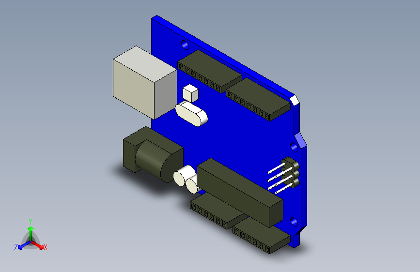 具有相同尺寸的Arduino Uno R3-CATIA-