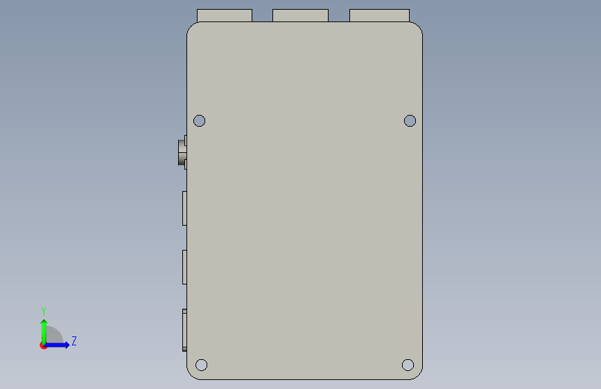具有小尺寸设计的树莓派4-CATIA-STEPIGES 左侧视图