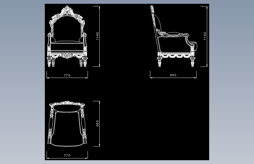 蓝色Empire扶手椅Modenese-OBJ-Autodesk 3ds Max