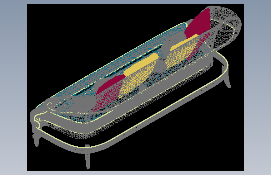 蓝色皇家经典沙发(Modenese)-AutoCAD-OBJ