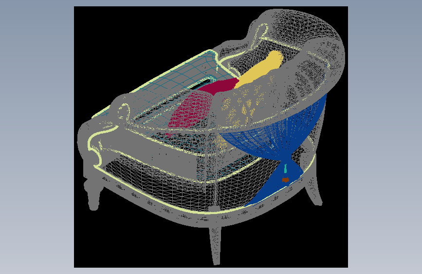 蓝色绅士客厅套装 armchairThe Excellency-OBJ-AutoCAD