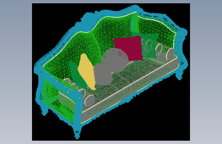 米松贝绒沙发 Modenese-OBJ-AutoCAD