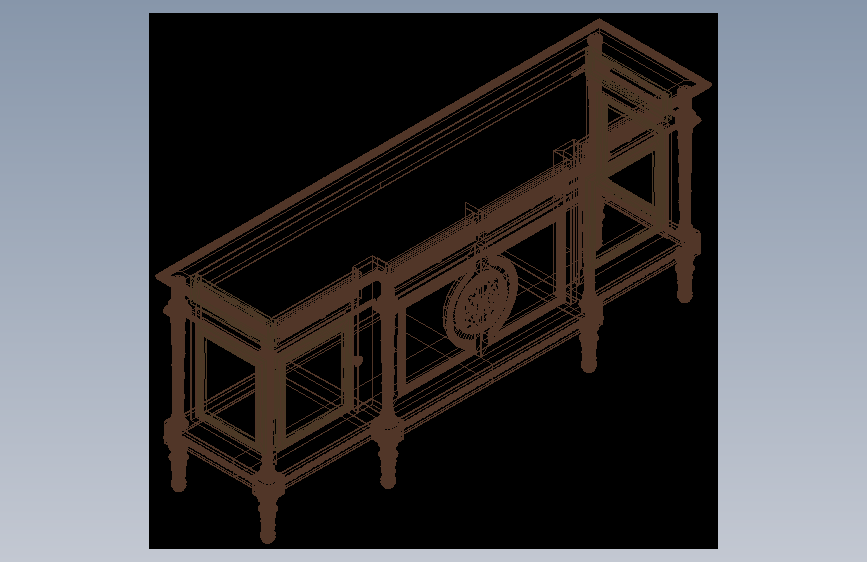 木制装饰电视柜 Modenese Furniture款-AutoCAD-