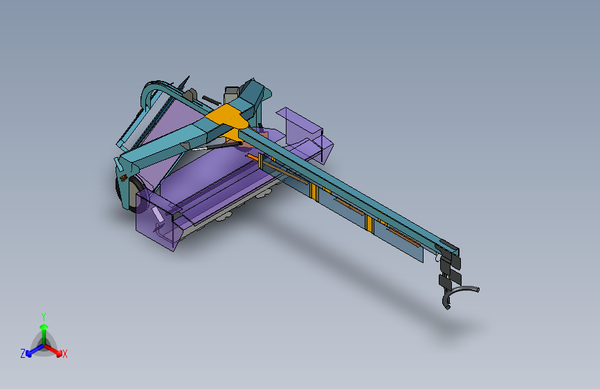 前倾式中心悬挂式圆盘割草机-PTC Creo Elements-