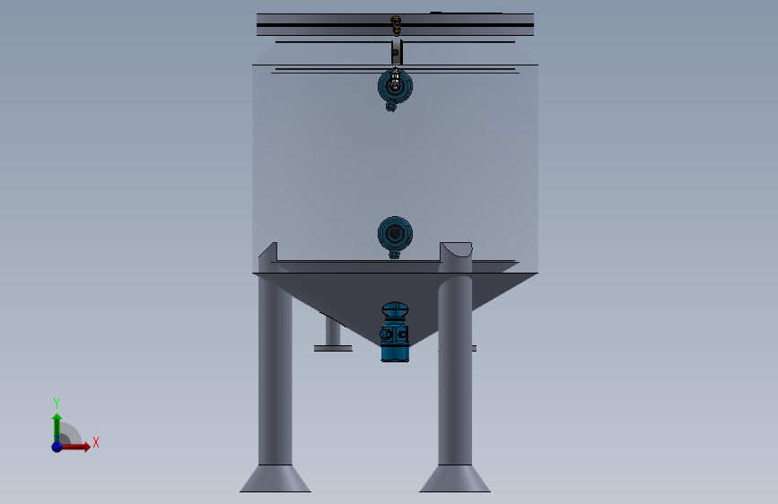 巧克力工业用的3D倒糖罐模型-SW-STEPIGES 正面视图