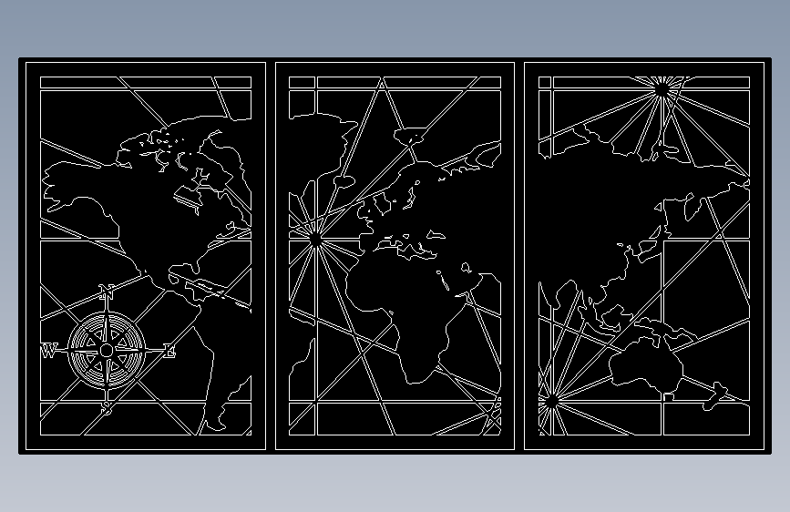 世界地图壁纸只能激光切割-AutoCAD-Other