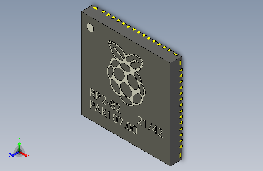 双核微控制器RP2040-FreeCAD-STEPIGES