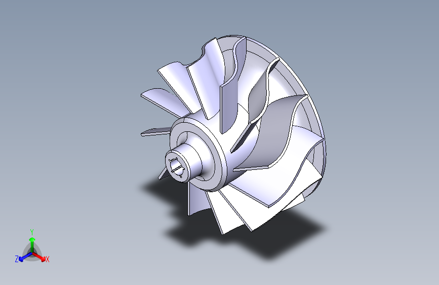 提升流体流量和压力的叶轮-CATIA-