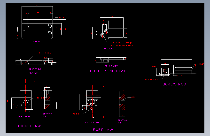 稳固固定的工件夹具-AutoCAD-