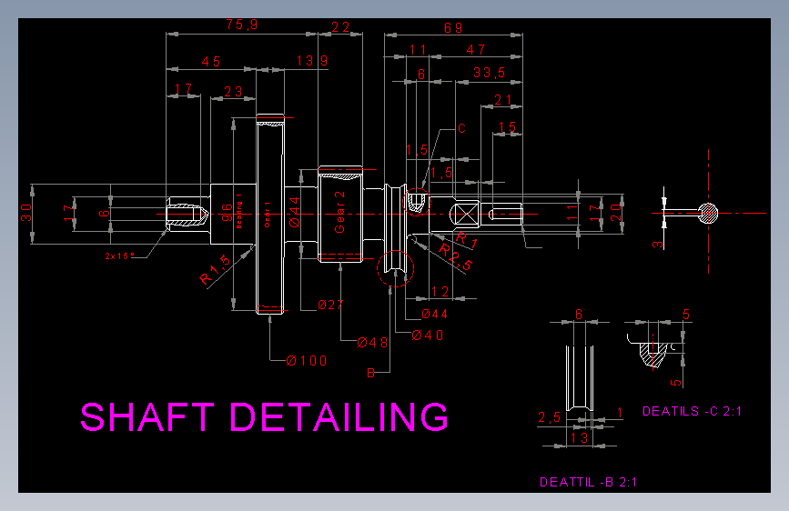 细线轴设计-AutoCAD-