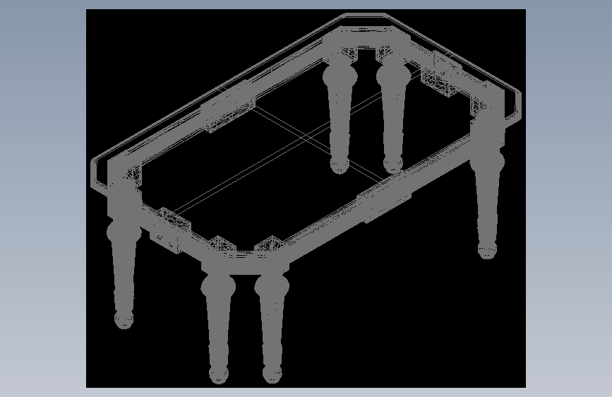 镶绿边的方形茶几Modenese--AutoCAD