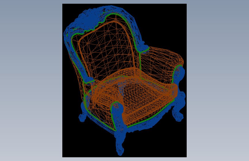 意大利豪华手工艺嵌木家具的精致手雕扶手椅-OBJ-AutoCAD