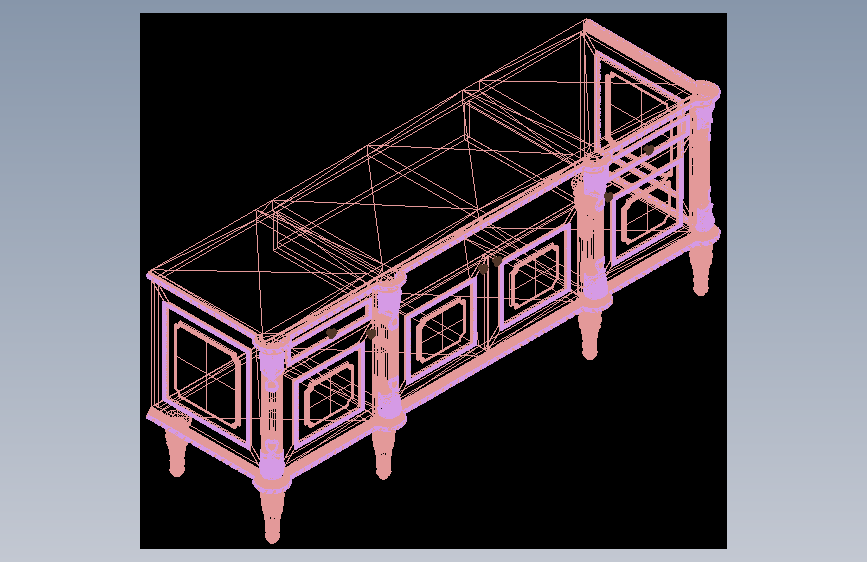 意大利设计金箔细节暖色浪漫氛围 Modenese永恒优雅电视柜-OBJ-AutoCAD