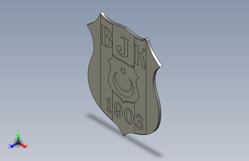 用Catia重新绘制的Beşiktaş队徽-CATIA-STL