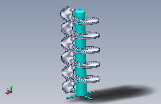 用SolidWorks制作的重力螺旋输送机-SW-