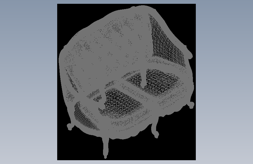 优雅雕刻的Venetian loveseat by Modenese-AutoCAD-