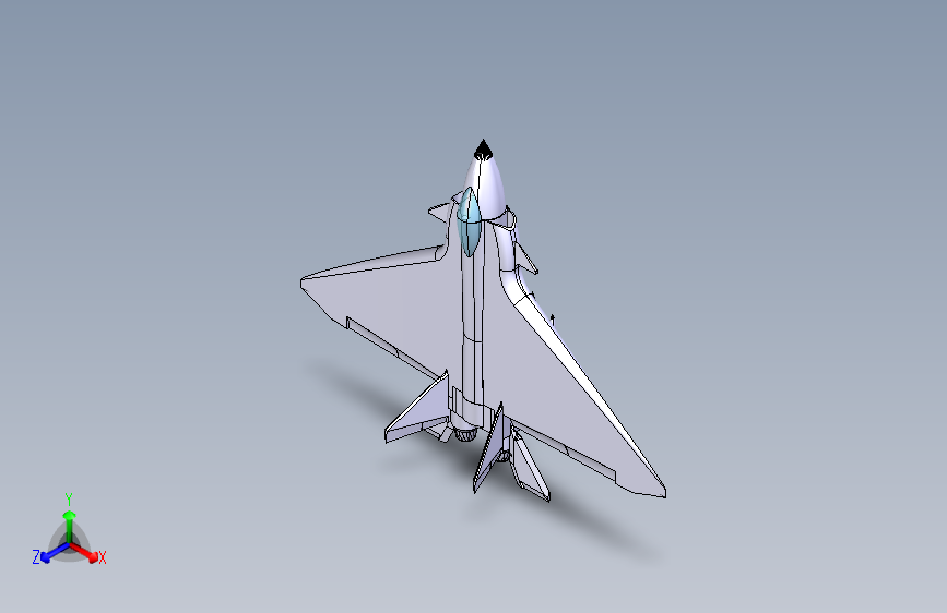 有基本功能的战斗机-CATIA-