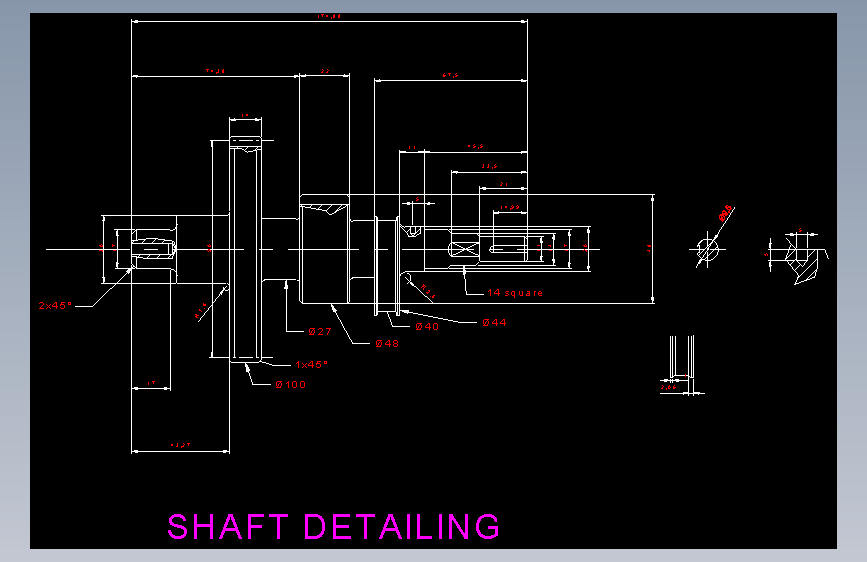 有效传动动力的轴细节-AutoCAD-