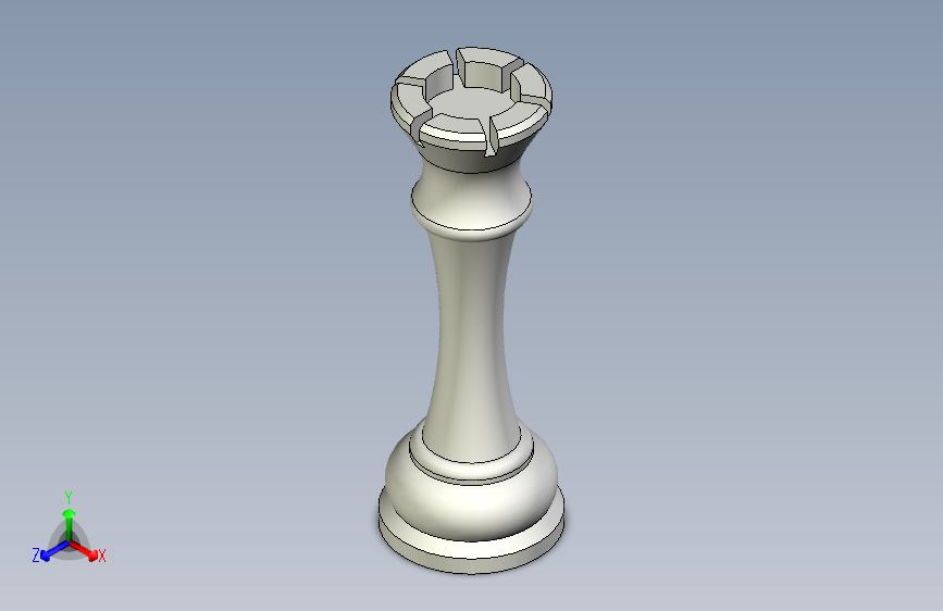 招贴画风格的国王棋子-Autodesk Inventor-