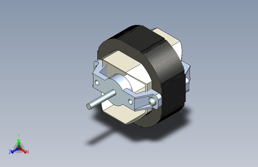 组装设计中用于间距与位置的电机外壳3D CAD SHED POLE MOTOR SP5812-Parasolid-