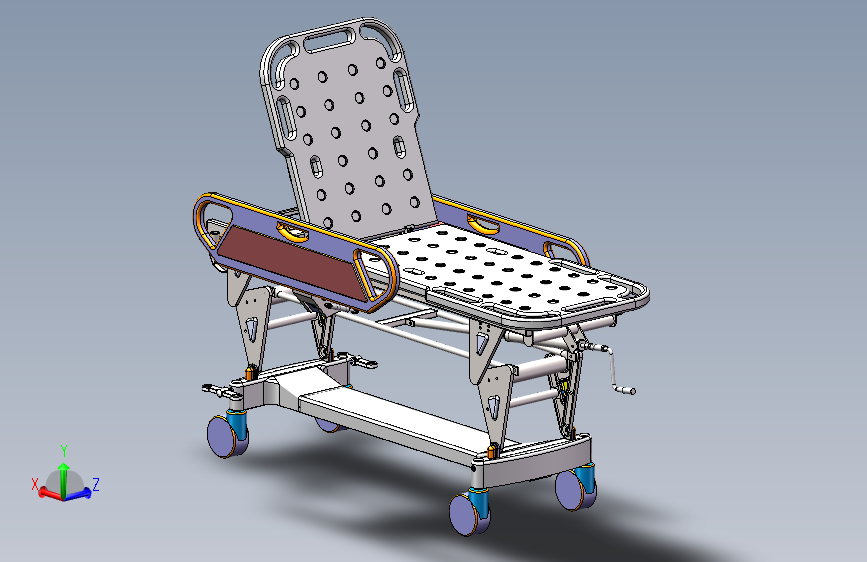 医疗起背升降转运床solidworks模型MF50