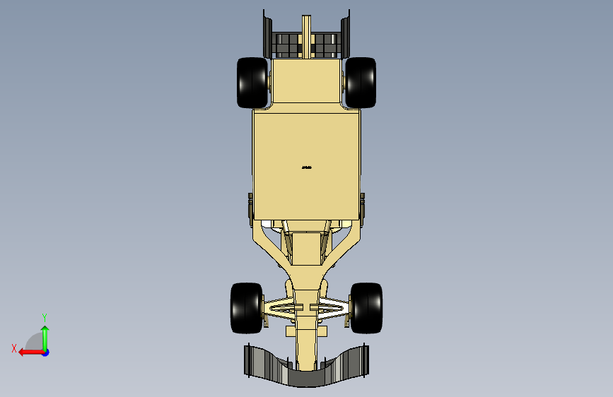 F1 汽车 CAD 概念 背面视图