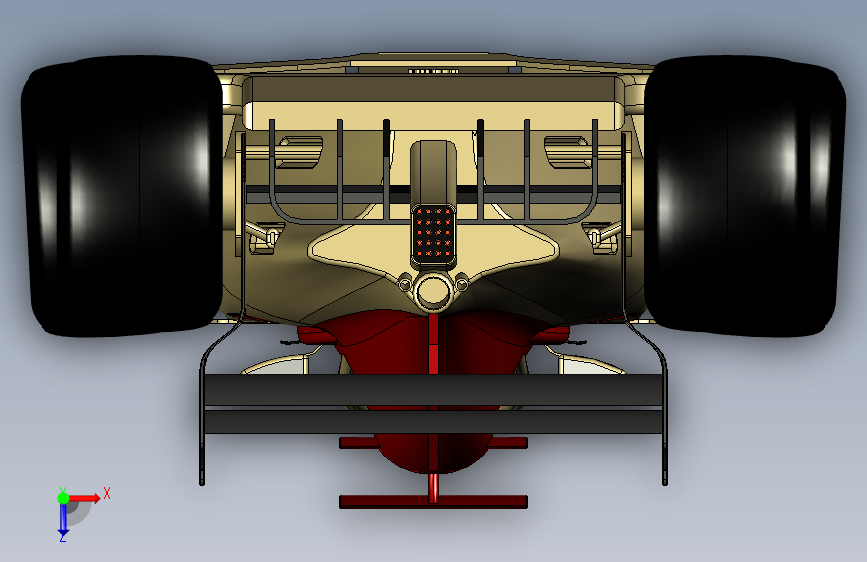 F1 汽车 CAD 概念 俯视图