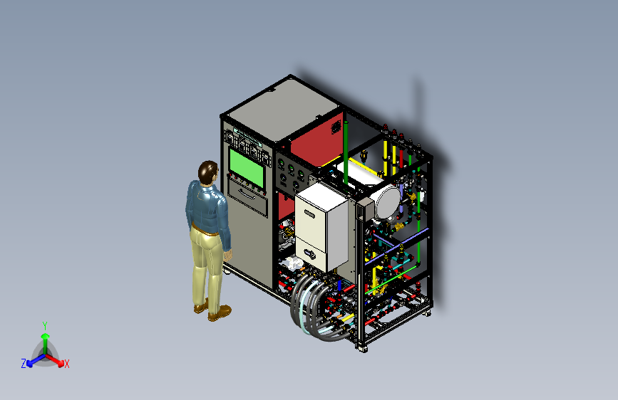 燃气采暖热水炉自动检测系统 3D模型SolidWorks三维设计图