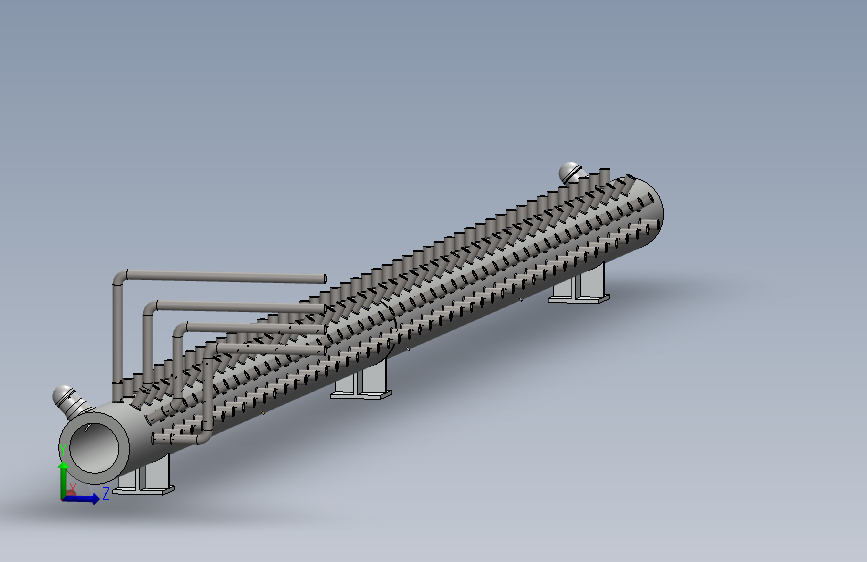 出口联箱 3D模型SolidWorks三维设计图ProE设计
