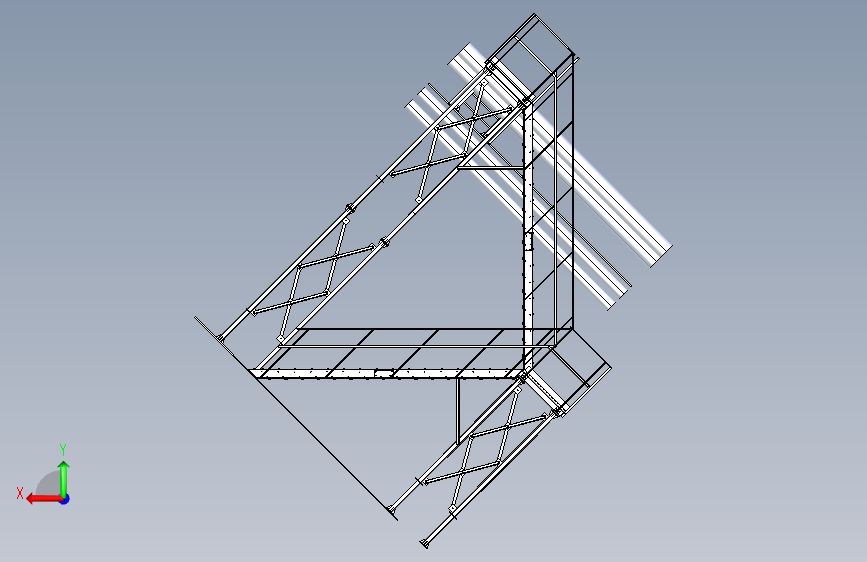 楼梯梯子ladder-through-the-heating-duct-to-a-height-of-6-8-meters IGS 背面视图