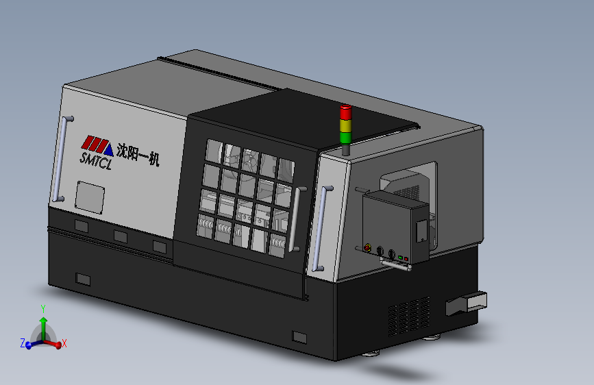 国内某品牌双轴数控车床逆向工程3D模型图纸 Solidworks设计