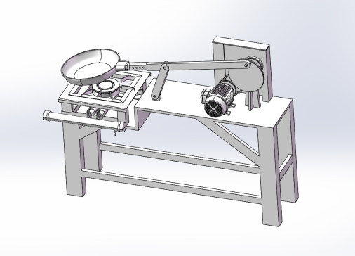 自动炒菜机设计（模拟颠勺式）（含SW三维模型+二维+说明书）