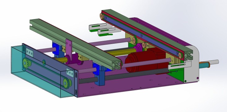 升降机丝杆输送带提升机3D图纸 solidworks设计