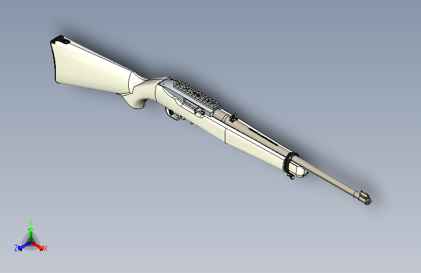 手枪左轮冲锋枪老式狙击步枪设计3D图纸ruger-10-22-carbine-model-1103-1 3 IGS