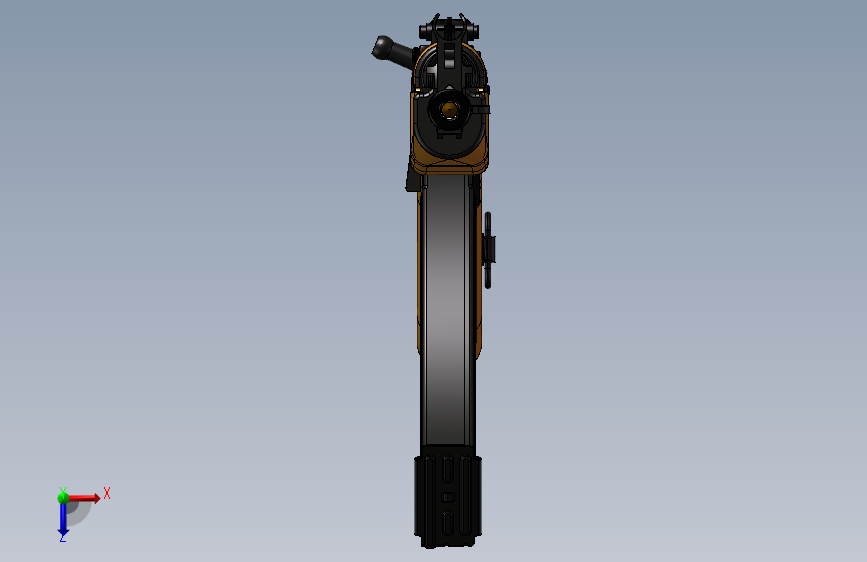 手枪左轮冲锋枪老式狙击步枪设计3D图纸samopal_vz58-1 2 STP SW INV UG X_T 俯视图