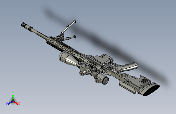 手枪左轮冲锋枪老式狙击步枪设计3D图纸Snipe XM2010 crg stp