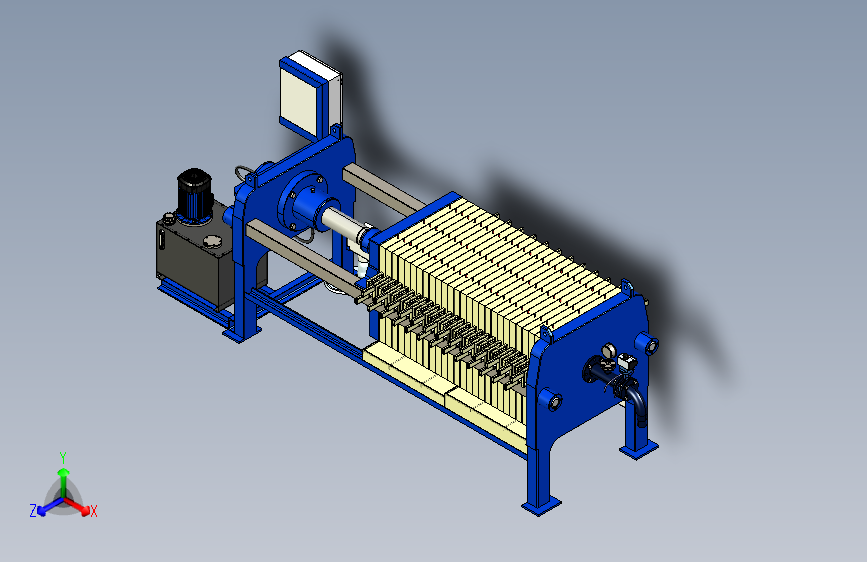 用于工业污泥的压滤机filter-press-model-msh-模型格式为 stp