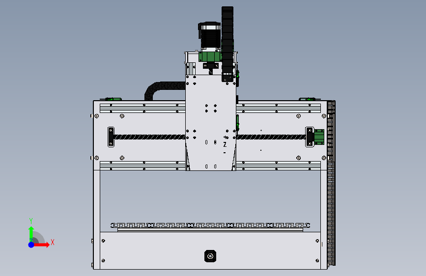 切削设备mini-cnc-80-65-20-v1-2-18323-模型格式为 sw stp 正面视图