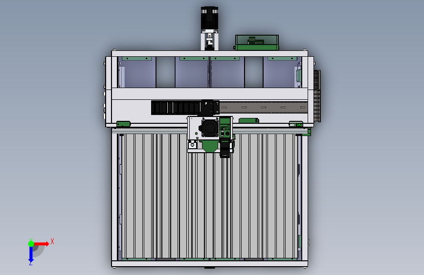 切削设备mini-cnc-80-65-20-v1-2-18323-模型格式为 sw stp 俯视图