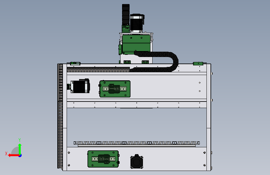 切削设备mini-cnc-80-65-20-v1-2-18323-模型格式为 sw stp 背面视图