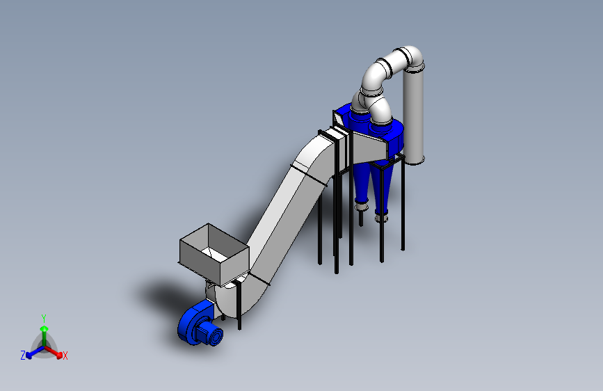 双旋风分离器dual-cyclone-separator-模型格式为 stp