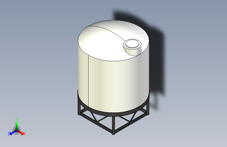 废水存储罐3000-gallon-poly-tank-模型格式为 stp