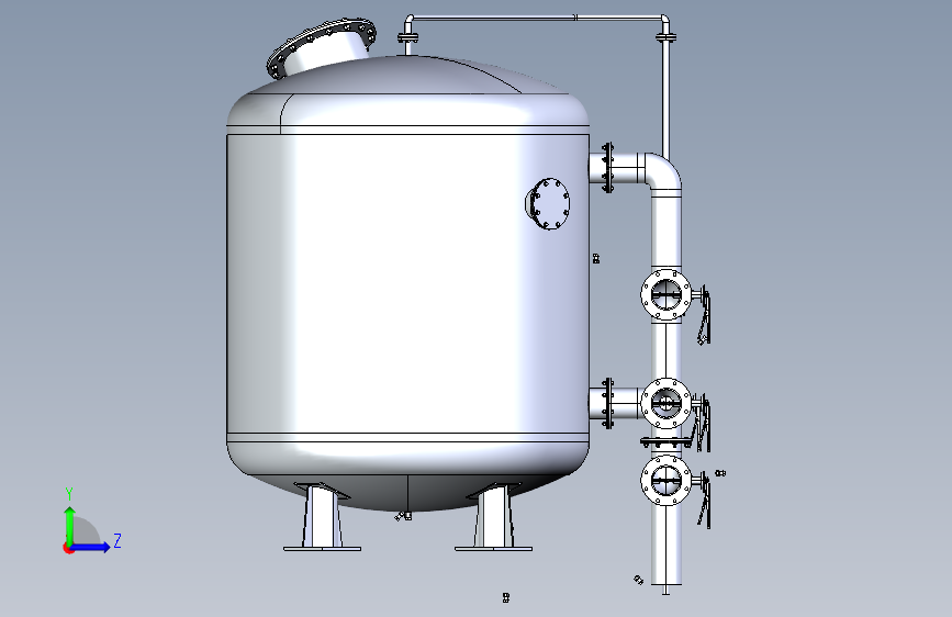 砂滤器 2000 直径 95m3 左侧视图