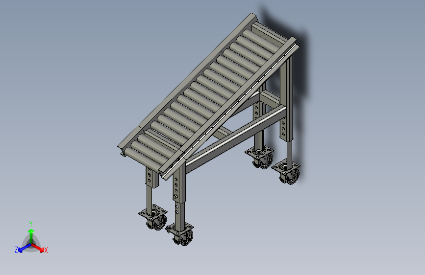 Running machine小型斜坡输送机3D数模图纸 STEP格式