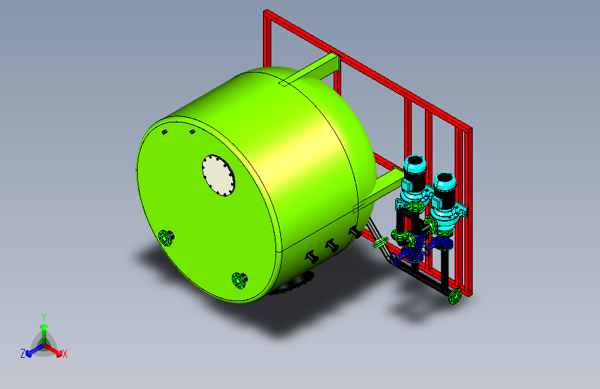污水处理设备tank-pump-unit-模型格式为 igs 主视图